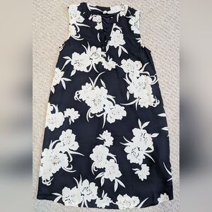 Pink Blush Maternity Medium Navy Blue Floral Dress Sleeveless Above the Knee